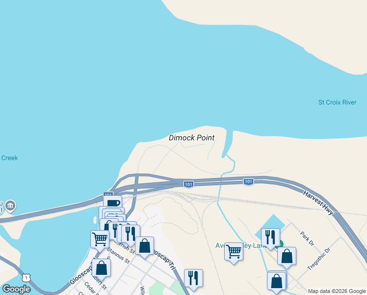 map of restaurants, bars, coffee shops, grocery stores, and more near Nesbitt Street in Windsor