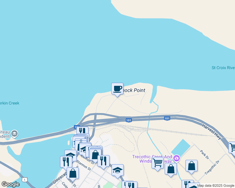 map of restaurants, bars, coffee shops, grocery stores, and more near 453 Colonial Road in Hantsport