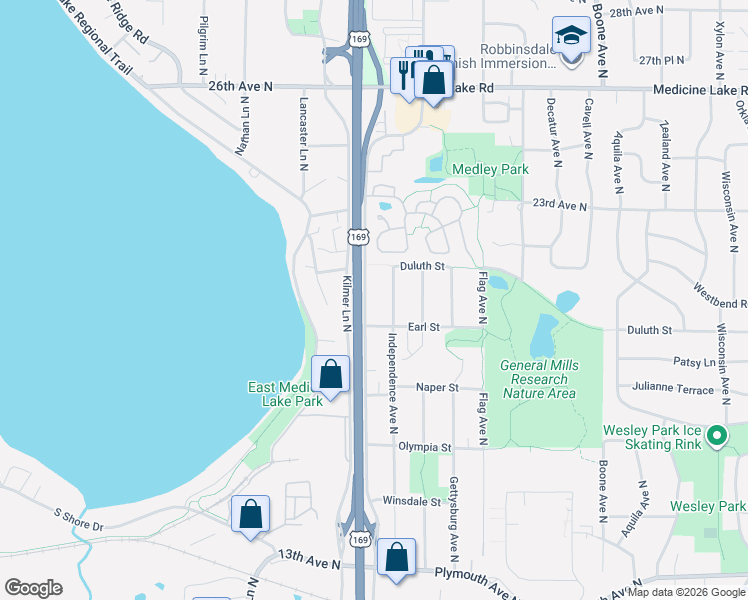 map of restaurants, bars, coffee shops, grocery stores, and more near 2008 Mendelssohn Avenue North in Minneapolis