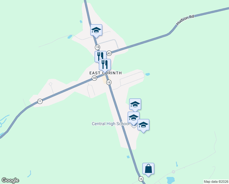 map of restaurants, bars, coffee shops, grocery stores, and more near 501 Main Street in Corinth