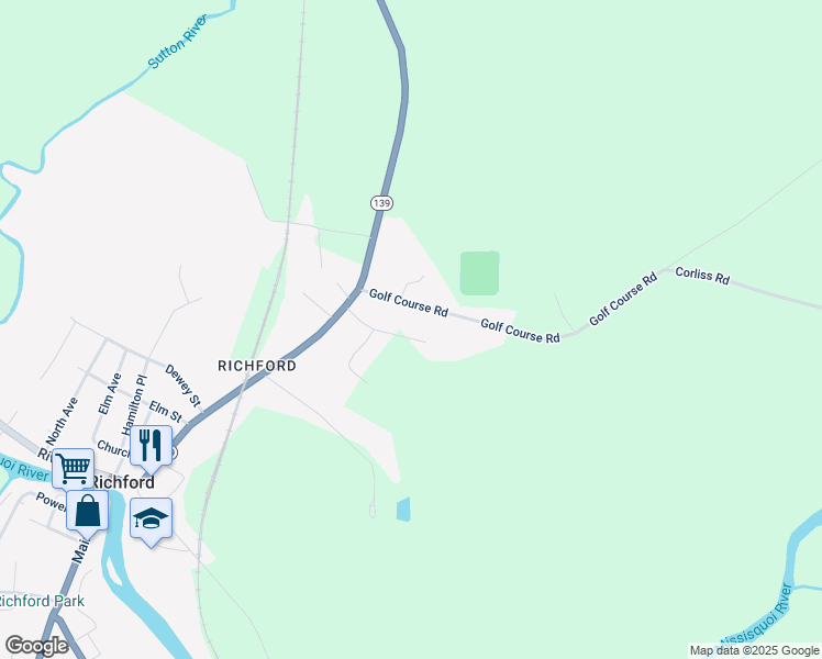 map of restaurants, bars, coffee shops, grocery stores, and more near 13 Kings Court in Richford