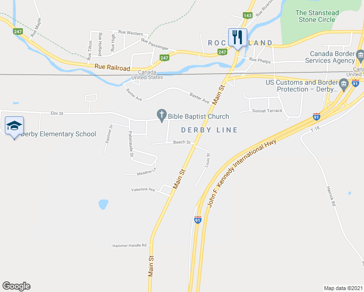 map of restaurants, bars, coffee shops, grocery stores, and more near 67 Beech St in Derby