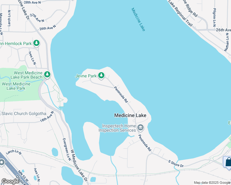 map of restaurants, bars, coffee shops, grocery stores, and more near 211 Peninsula Road in Minneapolis