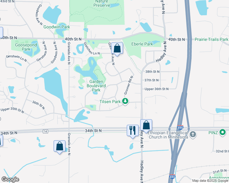 map of restaurants, bars, coffee shops, grocery stores, and more near 3642 Gresham Avenue North in Saint Paul