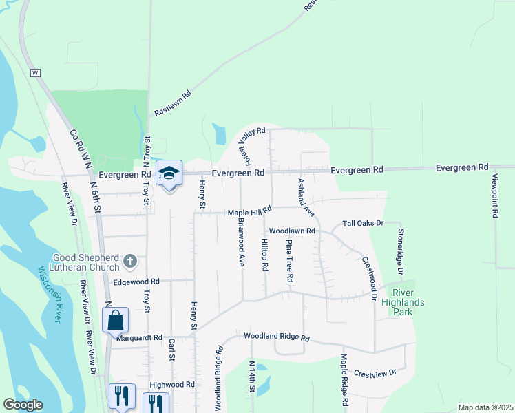 map of restaurants, bars, coffee shops, grocery stores, and more near in Wausau