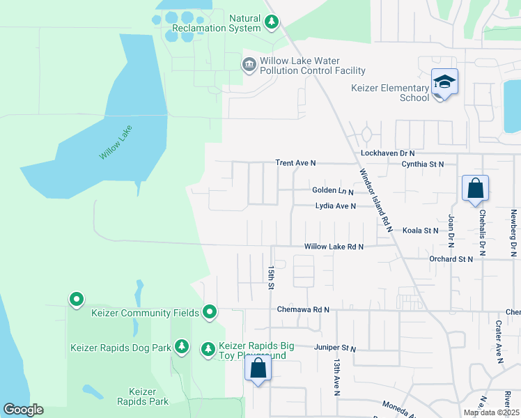 map of restaurants, bars, coffee shops, grocery stores, and more near 1482 Hunter Avenue North in Keizer