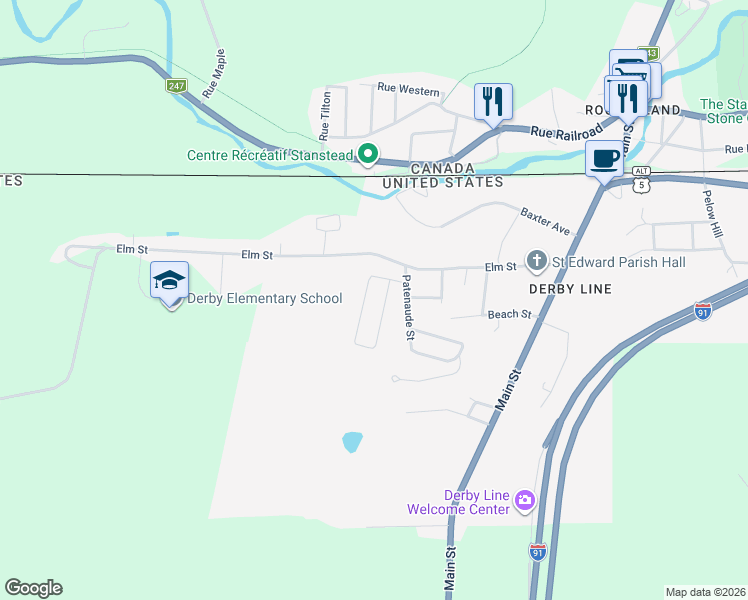 map of restaurants, bars, coffee shops, grocery stores, and more near 42 Dashner Drive in Derby