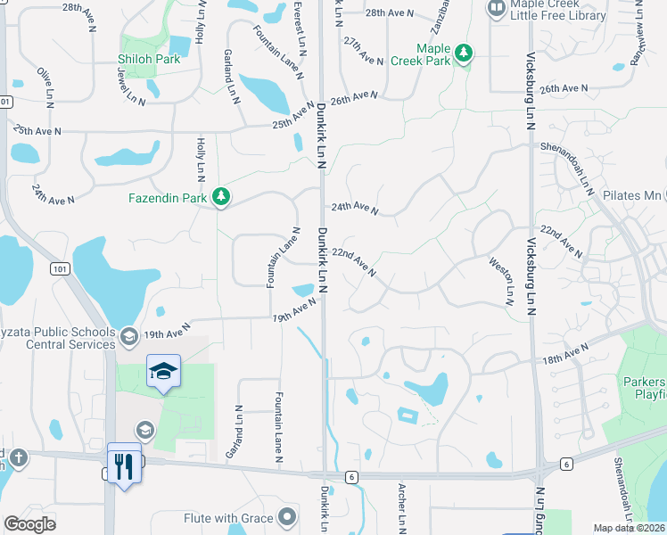 map of restaurants, bars, coffee shops, grocery stores, and more near 16615 21st Avenue North in Minneapolis