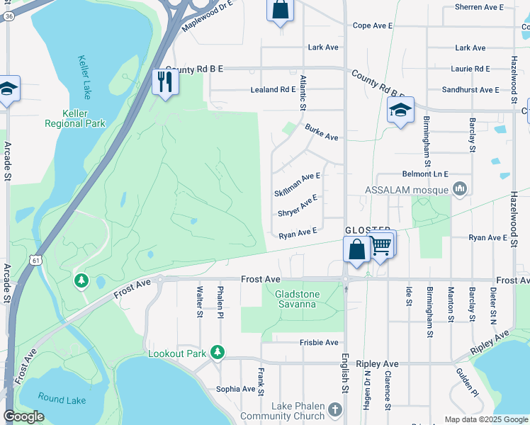 map of restaurants, bars, coffee shops, grocery stores, and more near 1995 Duluth Street in Saint Paul