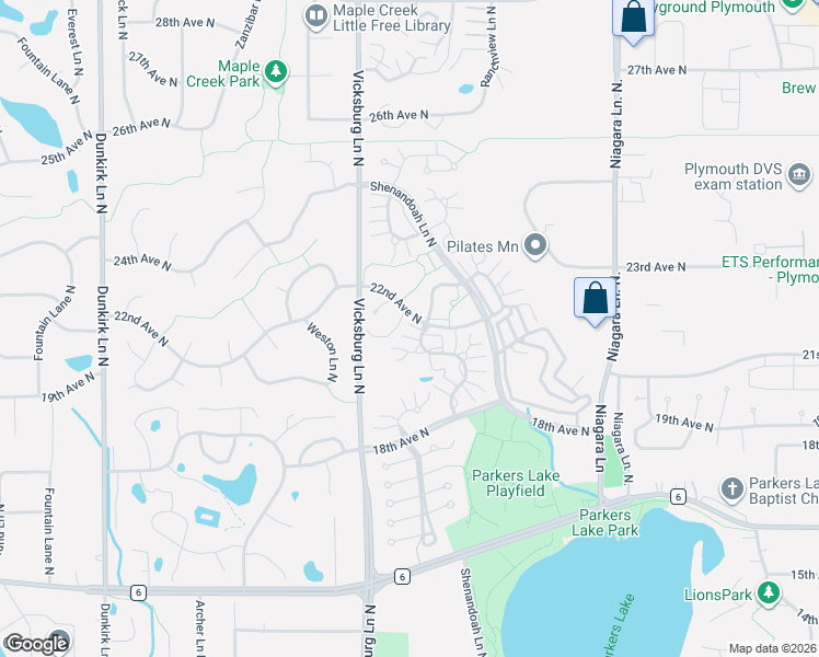 map of restaurants, bars, coffee shops, grocery stores, and more near 2145 Shenandoah Court in Minneapolis