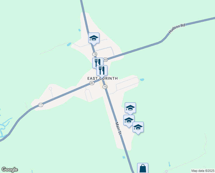 map of restaurants, bars, coffee shops, grocery stores, and more near 328 Main Street in Corinth