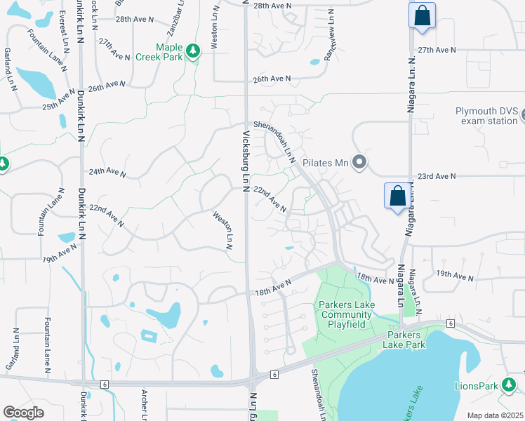 map of restaurants, bars, coffee shops, grocery stores, and more near 15859 22nd Avenue North in Plymouth