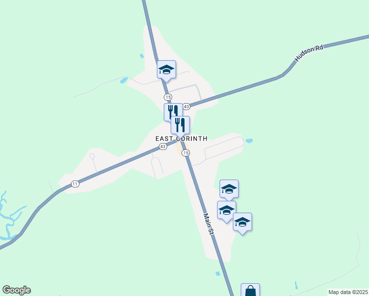 map of restaurants, bars, coffee shops, grocery stores, and more near 328 Main Street in Corinth