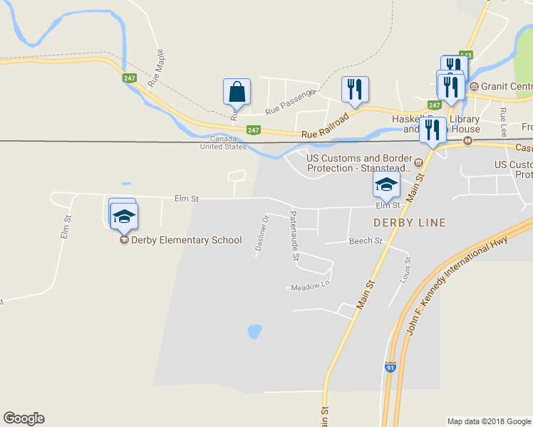 map of restaurants, bars, coffee shops, grocery stores, and more near 189 Dashner Drive in Derby