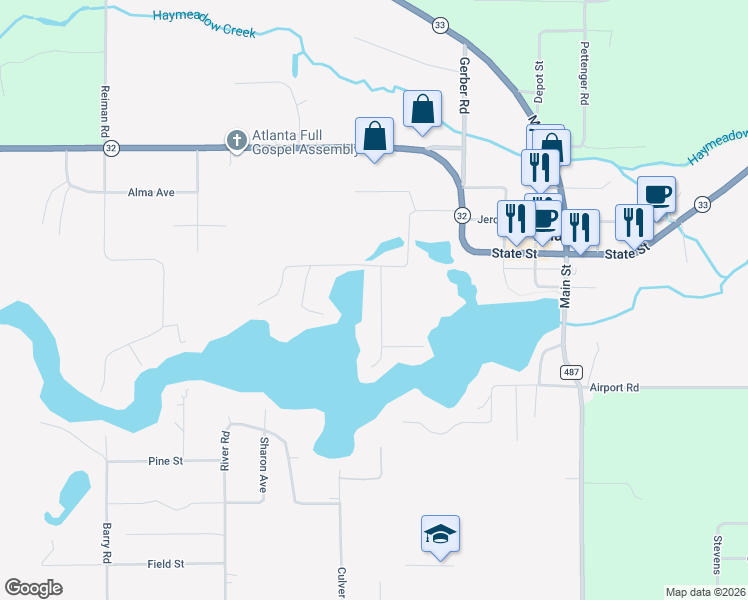 map of restaurants, bars, coffee shops, grocery stores, and more near 11149-11299 Riverview Park in Briley