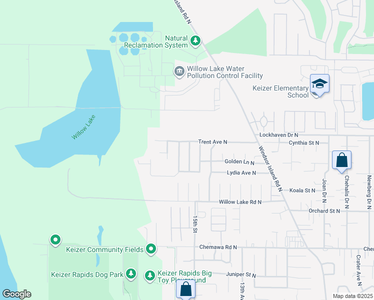 map of restaurants, bars, coffee shops, grocery stores, and more near 5425 Lakeport St N in Keizer
