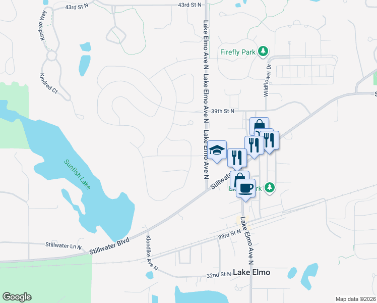 map of restaurants, bars, coffee shops, grocery stores, and more near 3700-4098 Lake Elmo Ave N in Lake Elmo