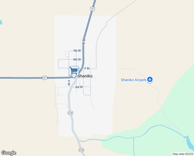 map of restaurants, bars, coffee shops, grocery stores, and more near in Shaniko