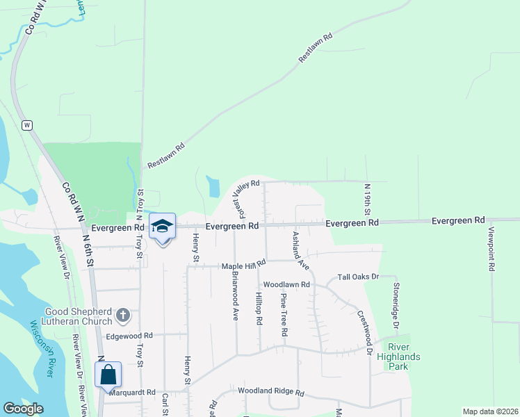 map of restaurants, bars, coffee shops, grocery stores, and more near 4402-4404 Hilltop Road in Wausau