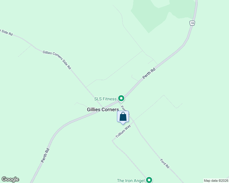 map of restaurants, bars, coffee shops, grocery stores, and more near 1102 Perth Road in Smiths Falls