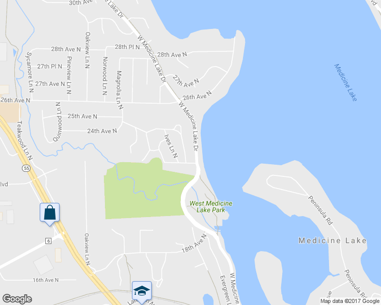 map of restaurants, bars, coffee shops, grocery stores, and more near 2325 W Medicine Lake Dr in Minneapolis