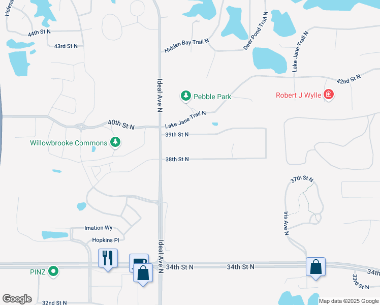 map of restaurants, bars, coffee shops, grocery stores, and more near 8110 38th Street North in Lake Elmo