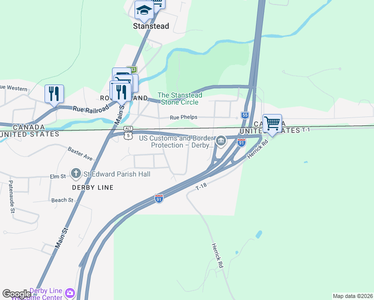 map of restaurants, bars, coffee shops, grocery stores, and more near 54 Highland Ave in Derby