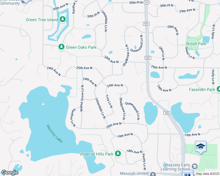 map of restaurants, bars, coffee shops, grocery stores, and more near 2330 Troy Lane North in Plymouth