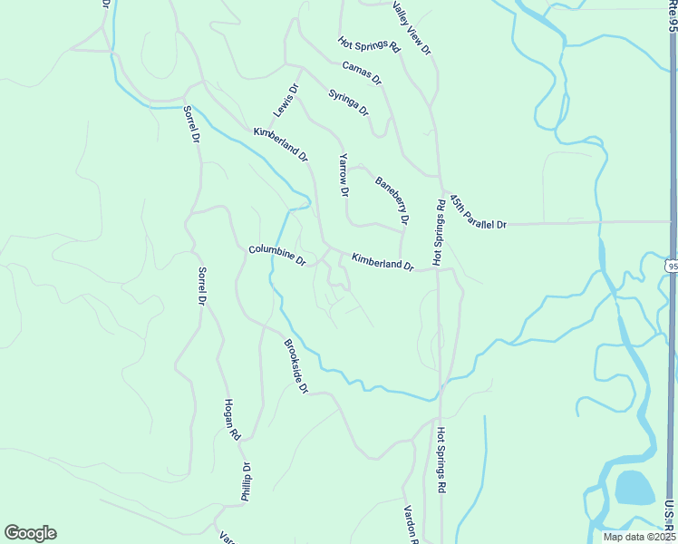 map of restaurants, bars, coffee shops, grocery stores, and more near 2975 Kimberland Drive in New Meadows