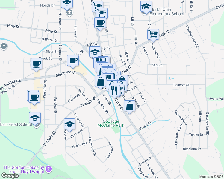 map of restaurants, bars, coffee shops, grocery stores, and more near in Silverton