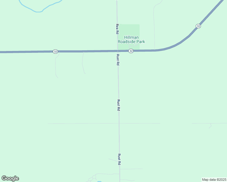 map of restaurants, bars, coffee shops, grocery stores, and more near Rust Road in Hillman