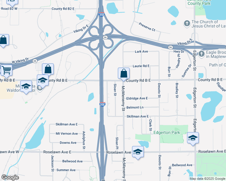 map of restaurants, bars, coffee shops, grocery stores, and more near 2129 Sloan Street in Saint Paul