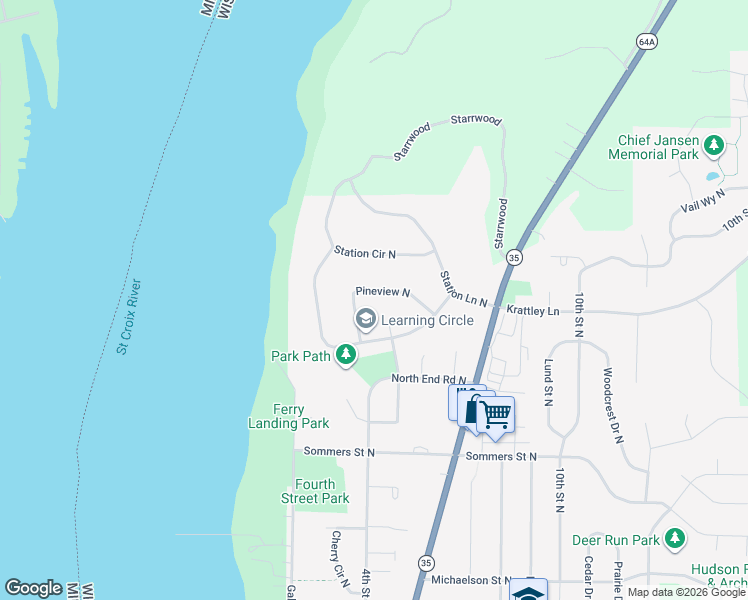 map of restaurants, bars, coffee shops, grocery stores, and more near 395 Pineview North in Hudson