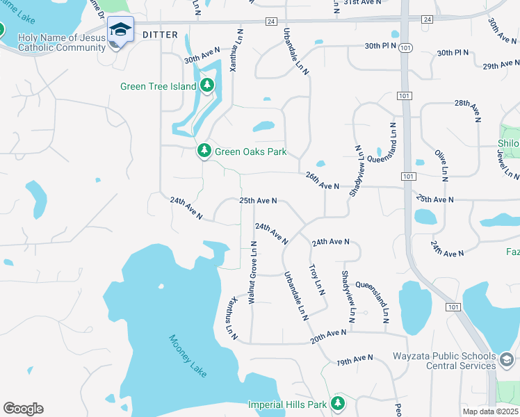 map of restaurants, bars, coffee shops, grocery stores, and more near 18600 24th Avenue North in Minneapolis