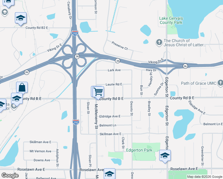 map of restaurants, bars, coffee shops, grocery stores, and more near 2203 Arkwright Street in Maplewood