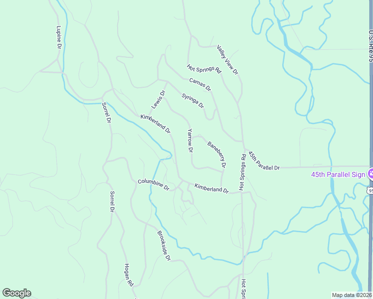 map of restaurants, bars, coffee shops, grocery stores, and more near 3913 Yarrow Drive in New Meadows