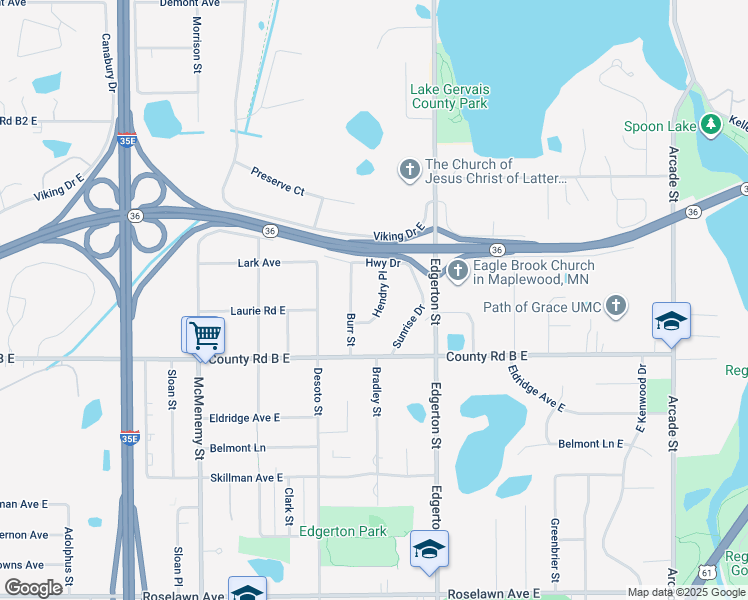 map of restaurants, bars, coffee shops, grocery stores, and more near 2215 Hendry Place in Saint Paul