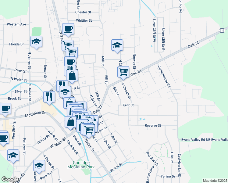 map of restaurants, bars, coffee shops, grocery stores, and more near in Silverton