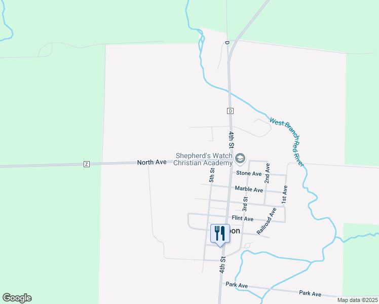 map of restaurants, bars, coffee shops, grocery stores, and more near 309 North Avenue in Mattoon