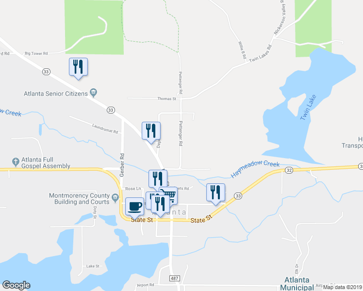 map of restaurants, bars, coffee shops, grocery stores, and more near 11591 Pettenger Road in Atlanta