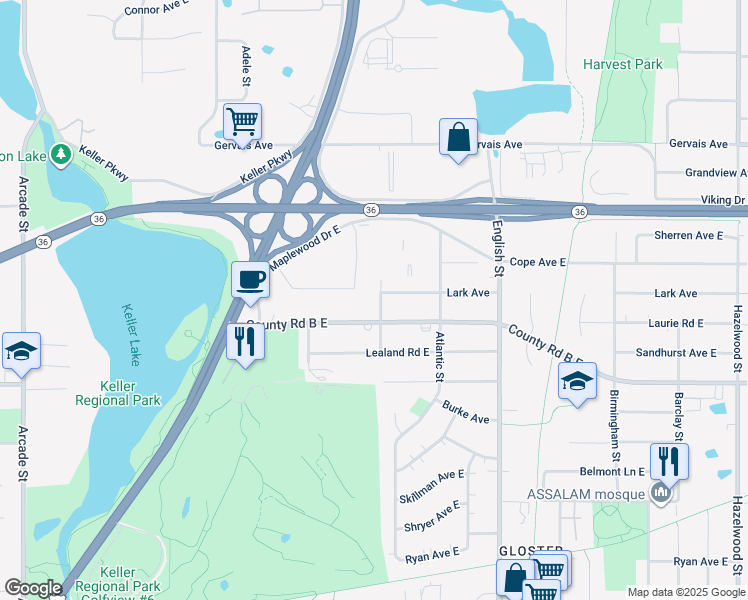 map of restaurants, bars, coffee shops, grocery stores, and more near 2233 Duluth Street in Saint Paul