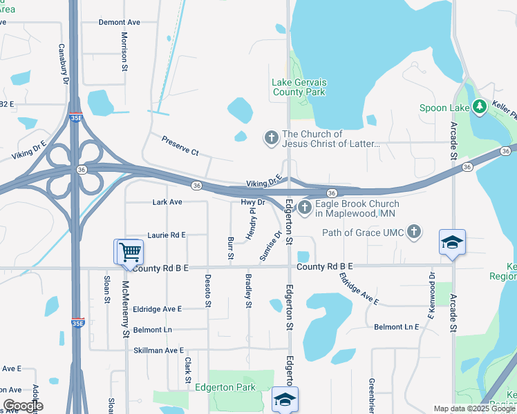 map of restaurants, bars, coffee shops, grocery stores, and more near 534 Highway Drive in Saint Paul