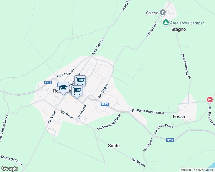 map of restaurants, bars, coffee shops, grocery stores, and more near 2 Via Usodimare in Roccabianca
