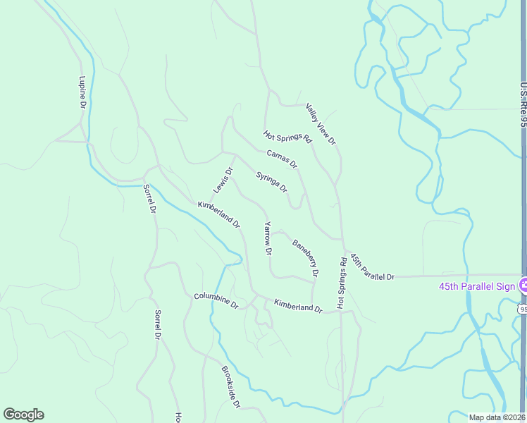 map of restaurants, bars, coffee shops, grocery stores, and more near 3913 Yarrow Drive in New Meadows