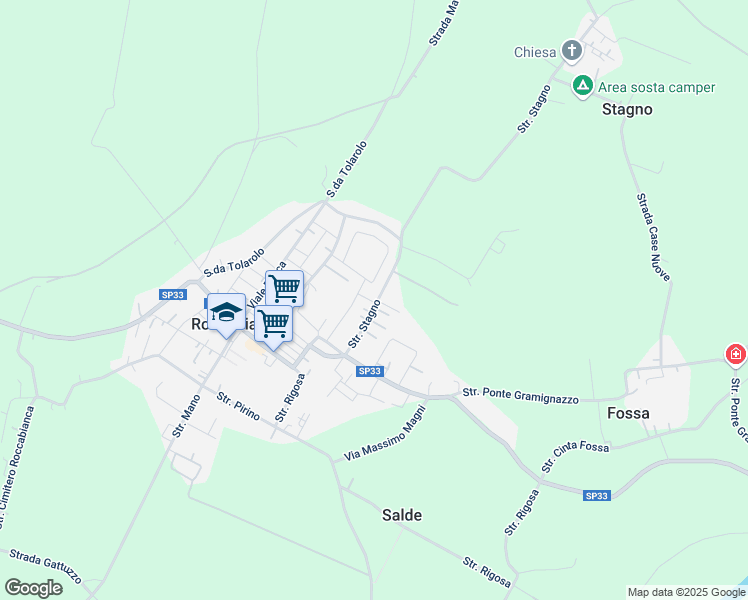 map of restaurants, bars, coffee shops, grocery stores, and more near 2 Via Usodimare in Roccabianca