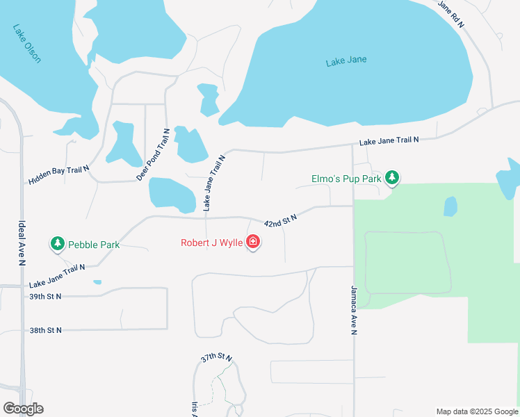 map of restaurants, bars, coffee shops, grocery stores, and more near 8720 42nd Street North in Lake Elmo