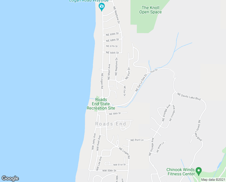 map of restaurants, bars, coffee shops, grocery stores, and more near 1924 Northeast Spindrift Court in Lincoln City