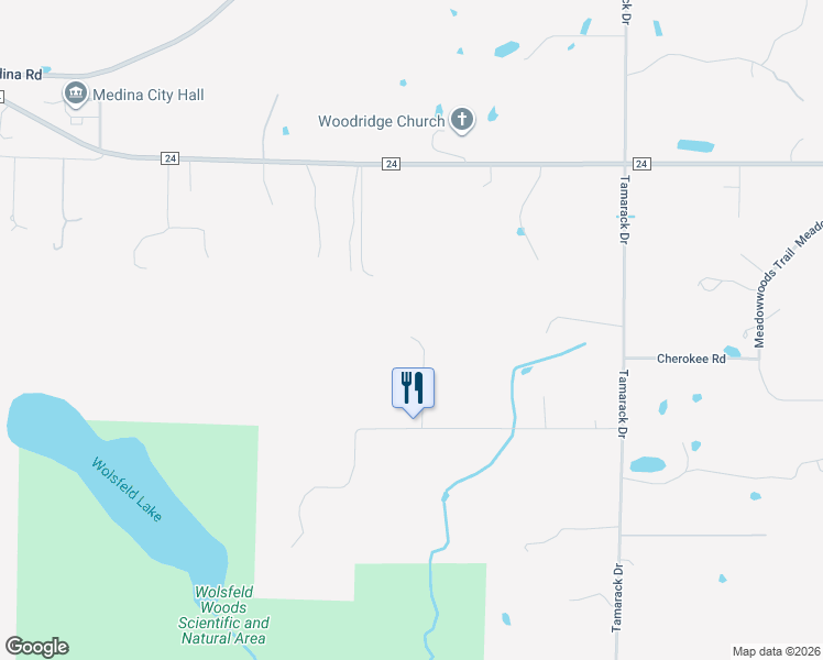 map of restaurants, bars, coffee shops, grocery stores, and more near 1502 Deerhill Road in Long Lake