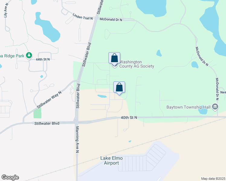 map of restaurants, bars, coffee shops, grocery stores, and more near 12300 40th Street North in Stillwater