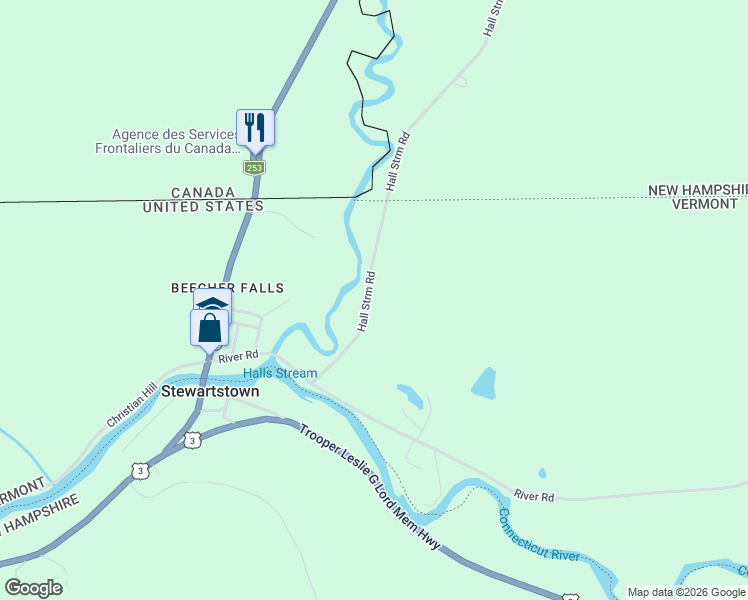 map of restaurants, bars, coffee shops, grocery stores, and more near 219 Halls Stream Road in Canaan